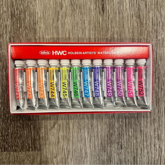 42 Holbein HWC Holbein Watercolor Paints with Paintbrushes + Watercolor Pads - Picture 3 of 12
